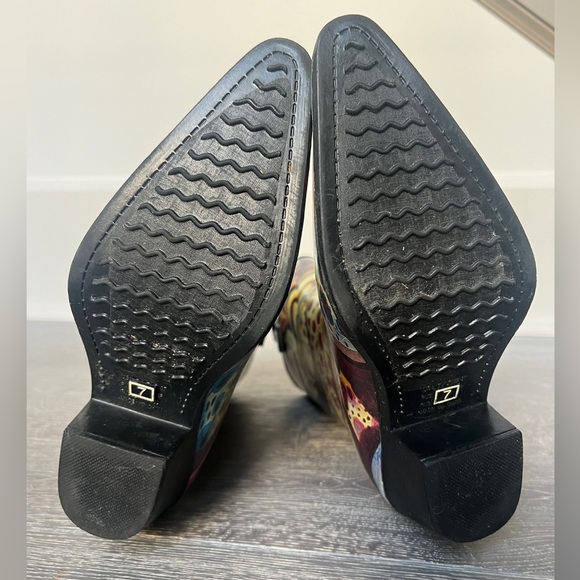 Nomad Yippy Rubber Rain Boots Cowboy Boho women’s 7 Turquoise Monet pattern - Picture 6 of 8